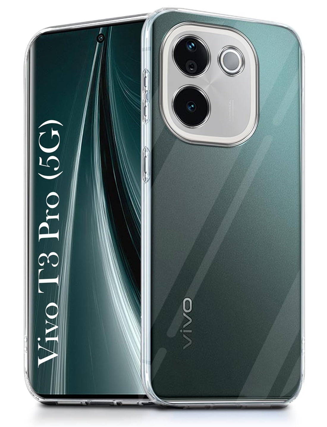 For Vivo T3 Pro Back Cover (Silicone Matte Shockproof Case with Camera Protection | Soft and Flexible | Transparent)