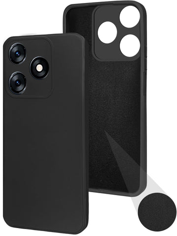 For Tecno Spark 10 | Tecno Spark 10C Back Cover Case (Matte Finish Silicone with Inside Fiber Cloth)