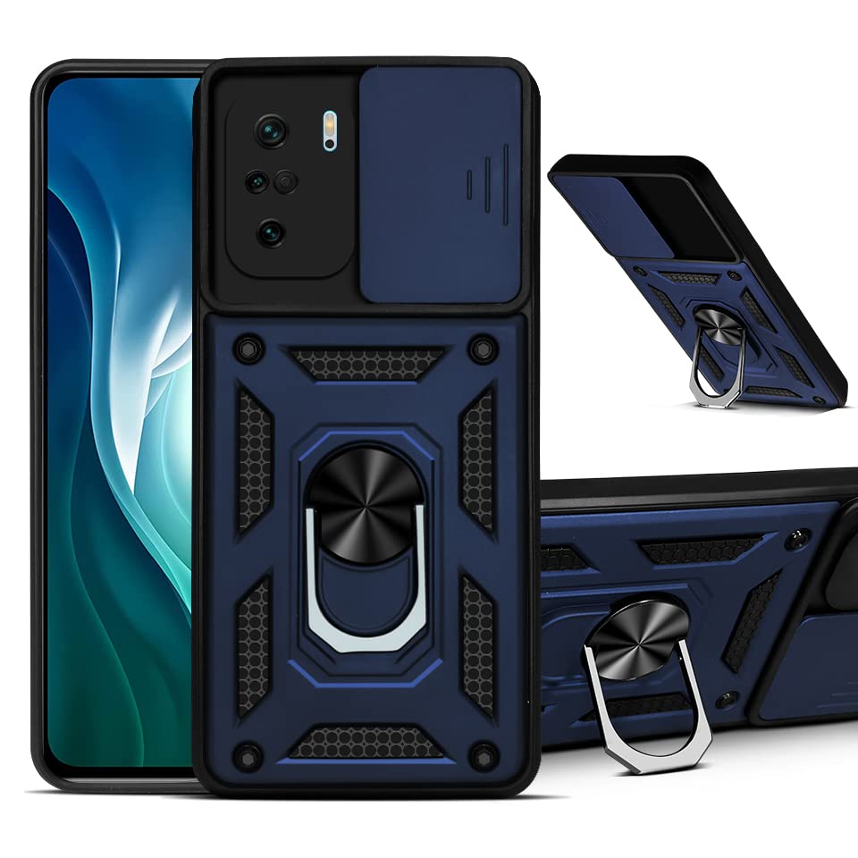 For Xiaomi Mi 11X | 11X Pro 5G Back Cover Case (Sliding Shutter Camera Protection | Polycarbonate |Ring Holder Kickstand)
