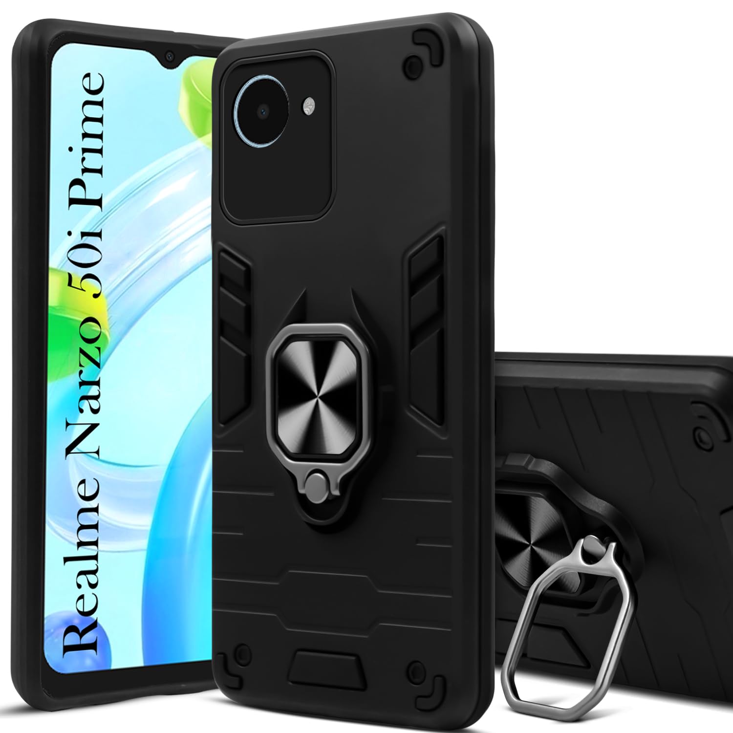For Realme Narzo 50i Prime Back Cover Case (Shockproof Polycarbonate Dual Layer Hybrid Armor)