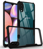 For Samsung Galaxy M01s Back Cover Case (Crystal Glass Back | Camera Protection | Shockproof Bumpers)