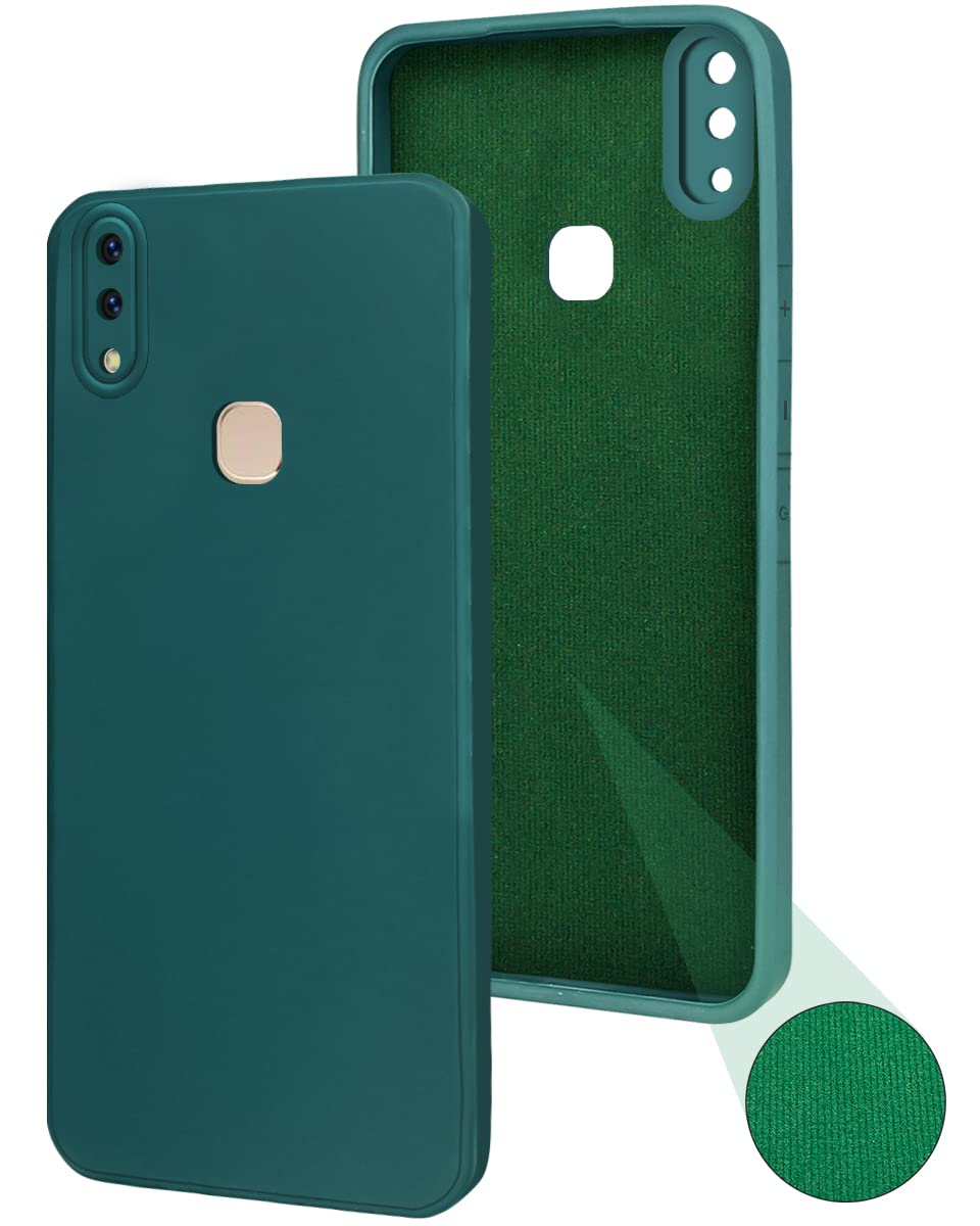 For Vivo V9 V9 Pro V9 Youth Back Cover Case (Inside Fiber Cloth Smooth Matte Finish Elegant Professional Look) Smooth Green