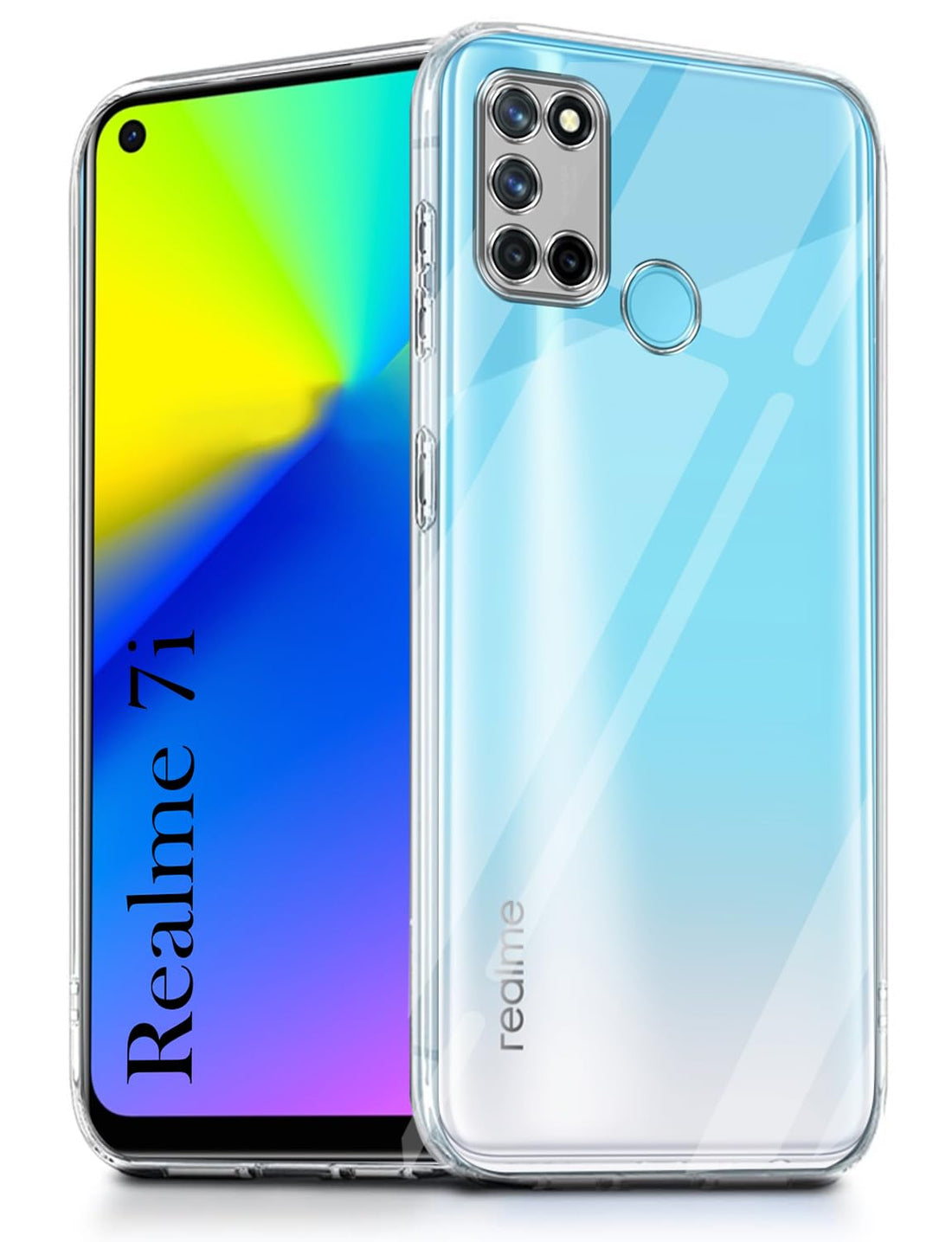 For Realme 7i Back Cover ( Silicone Clear Shockproof Case with Camera Protection | Soft and Flexible | Transparent)