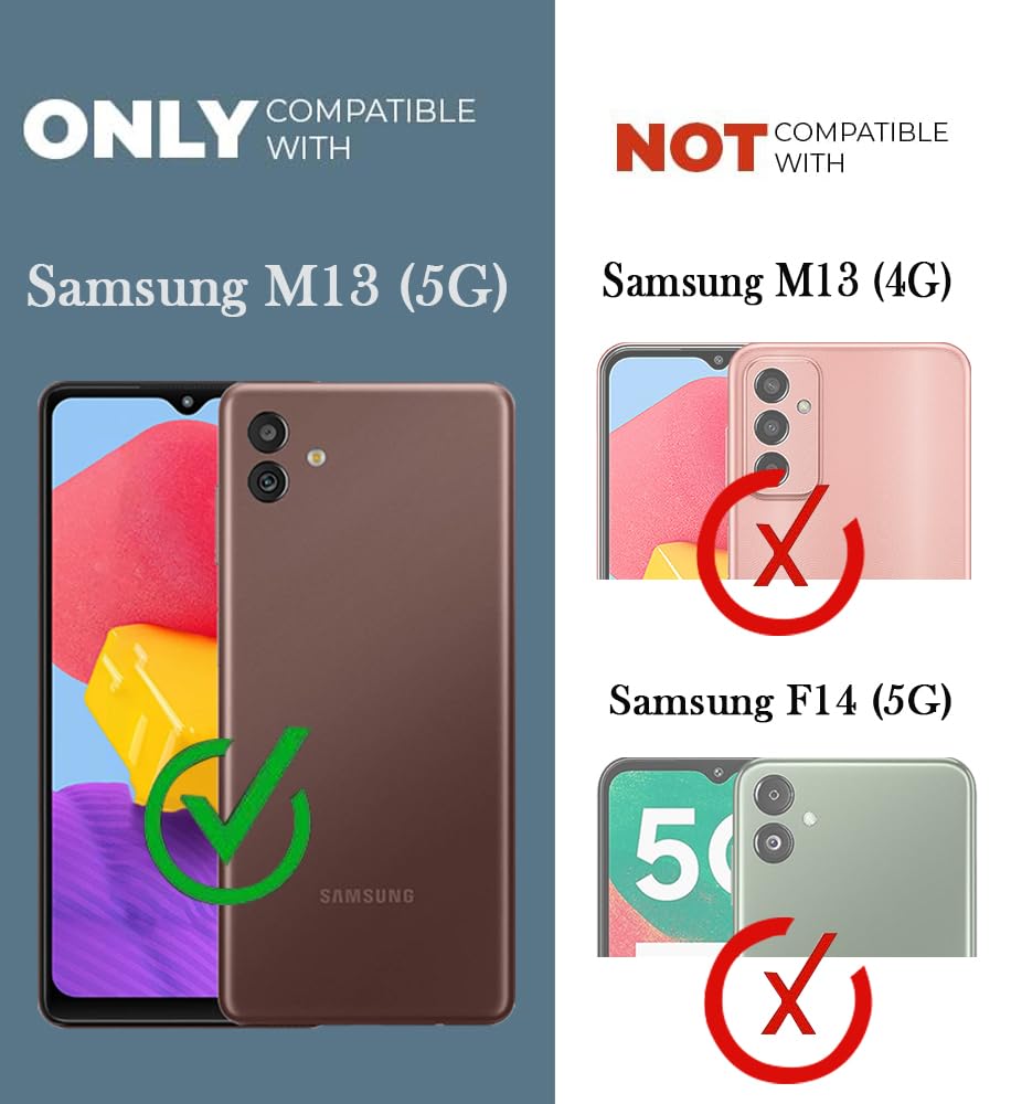 For Samsung Galaxy M13 5G Back Cover Case (Hybrid Dual Armor Polycarbonate)