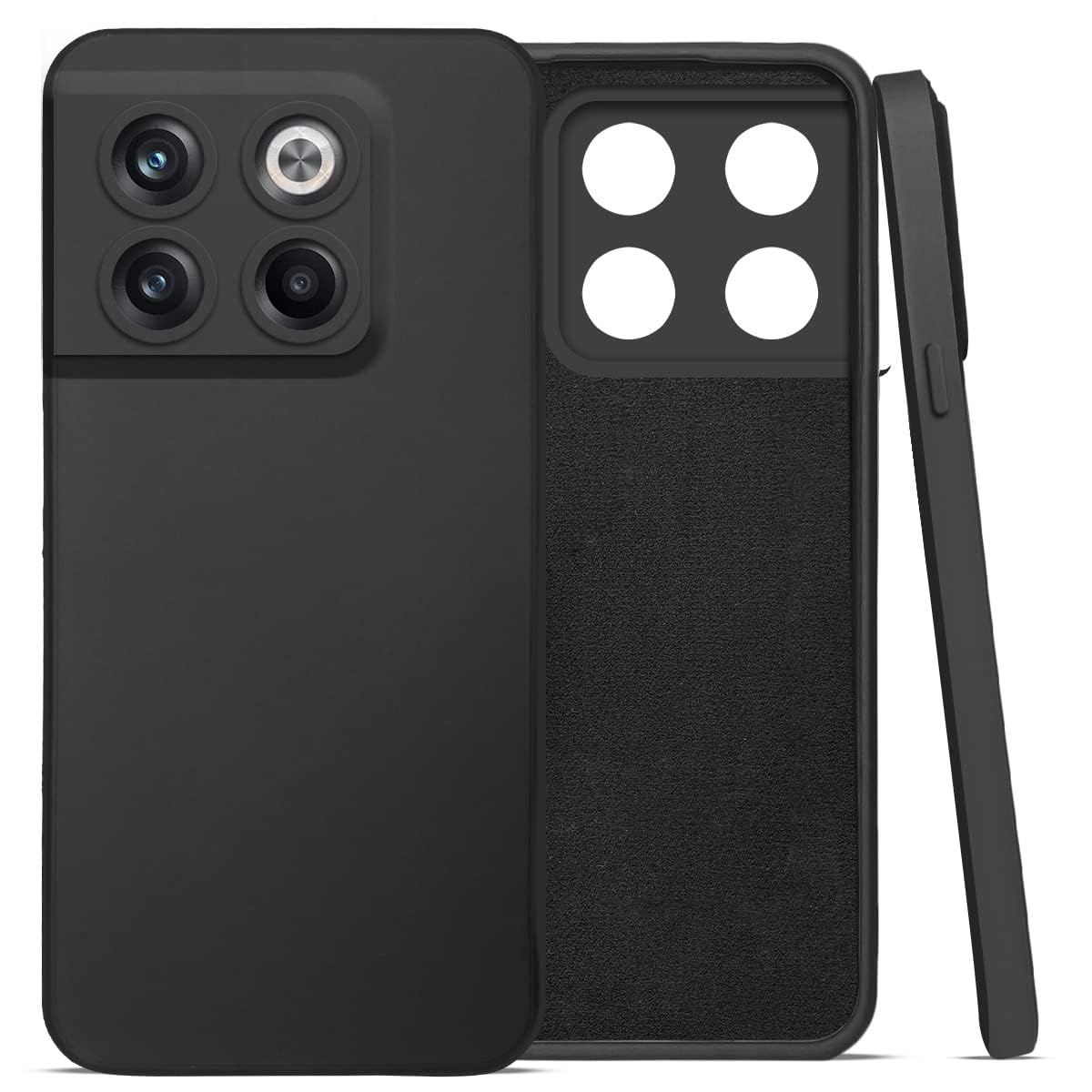For OnePlus 10T Back Cover Case (Matte Finish Silicone with Inside Fiber Cloth)