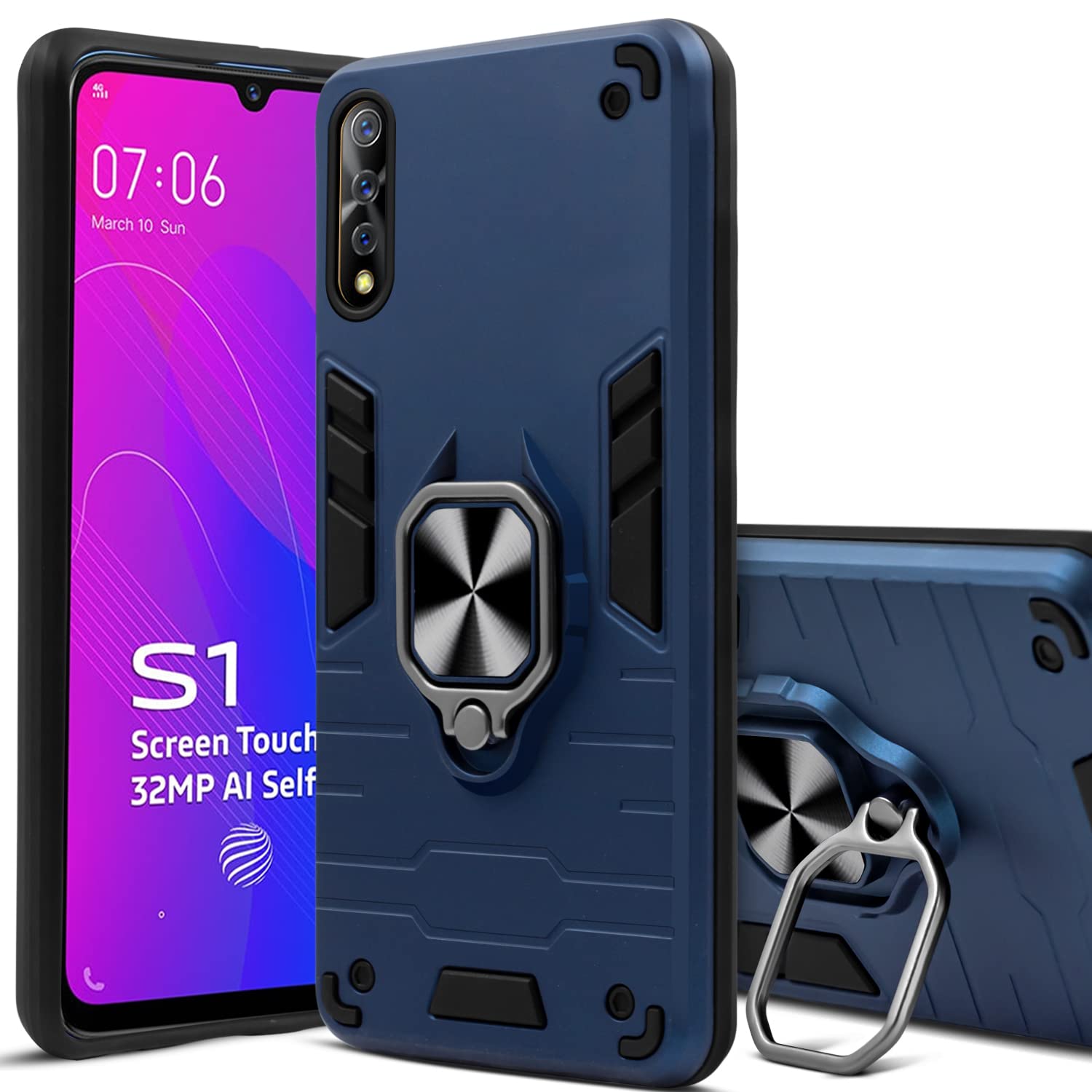 For Vivo S1 | Vivo Z1x Back Case Cover (Shockproof Polycarbonate Dual Layer Hybrid Armor)