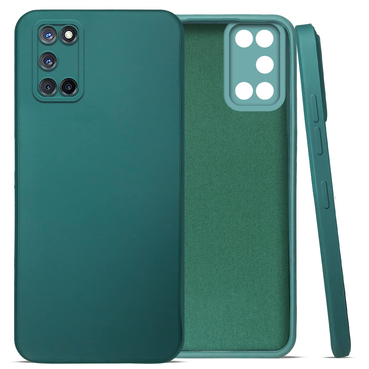 For Oppo A92 Back Cover Case (Matte Finish Silicone with Inside Fiber Cloth)