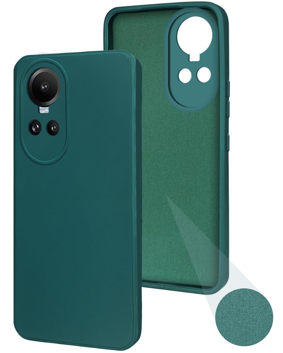 For Oppo Reno 10 5G | Oppo Reno 10 Pro 5G Back Cover Case (Matte Finish Silicone with Inside Fiber Cloth)