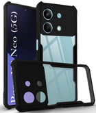 For Poco X6 Neo 5G Back Cover Case (Shockproof with Polycarbonate Clear Panel)