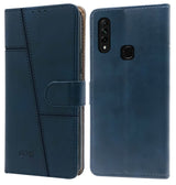 For Oppo A8 Flip Cover Case (Stitched Leather with Magnetic Closure)