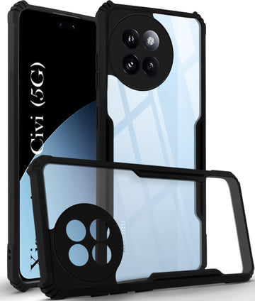 For Xiaomi 14 Civi 5G Back Cover Case (Shockproof with Polycarbonate Clear Panel)