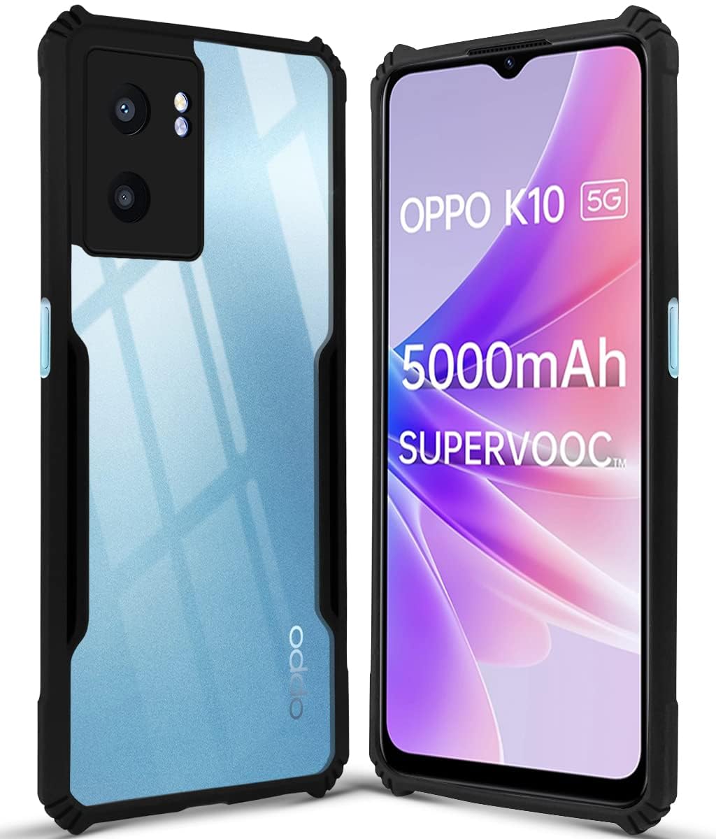 For Oppo K10 5G Back Cover Case (Crystal Glass Back | Camera Protection | Shockproof)