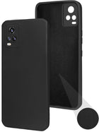 For Vivo V21e 4G Back Cover Case( Matte Finish Silicone with Inside Fiber cloth)