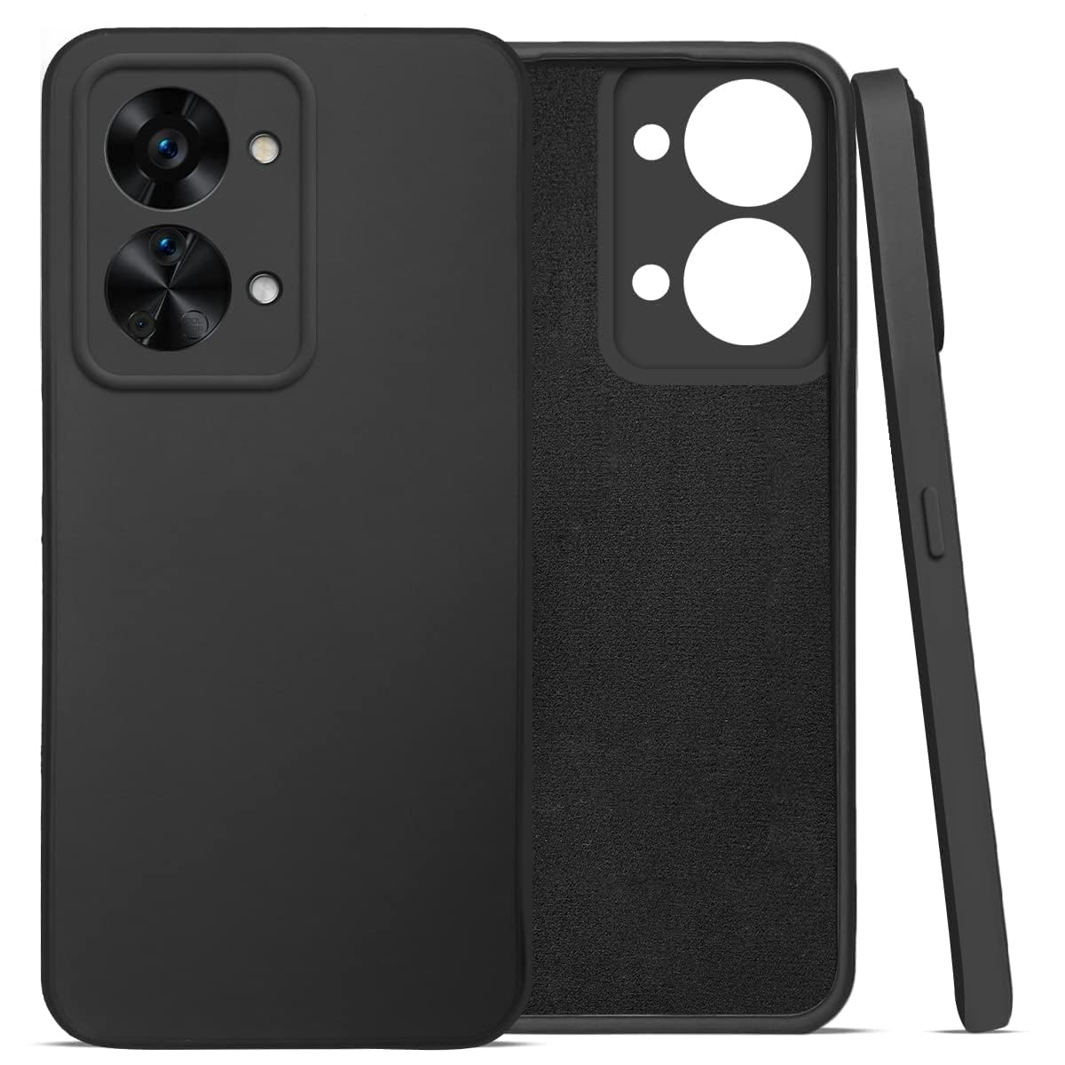 For OnePlus Nord 2T 5G Back Cover Case (Matte Finish Silicone with Inside Fiber Cloth)