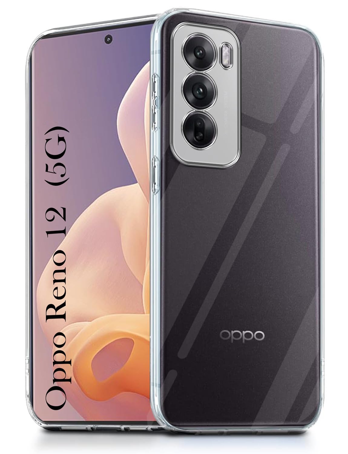 For Oppo Reno12 5G | Oppo Reno 12 5G Back Cover (Silicone Clear Shockproof Case with Camera Protection | Soft and Flexible)