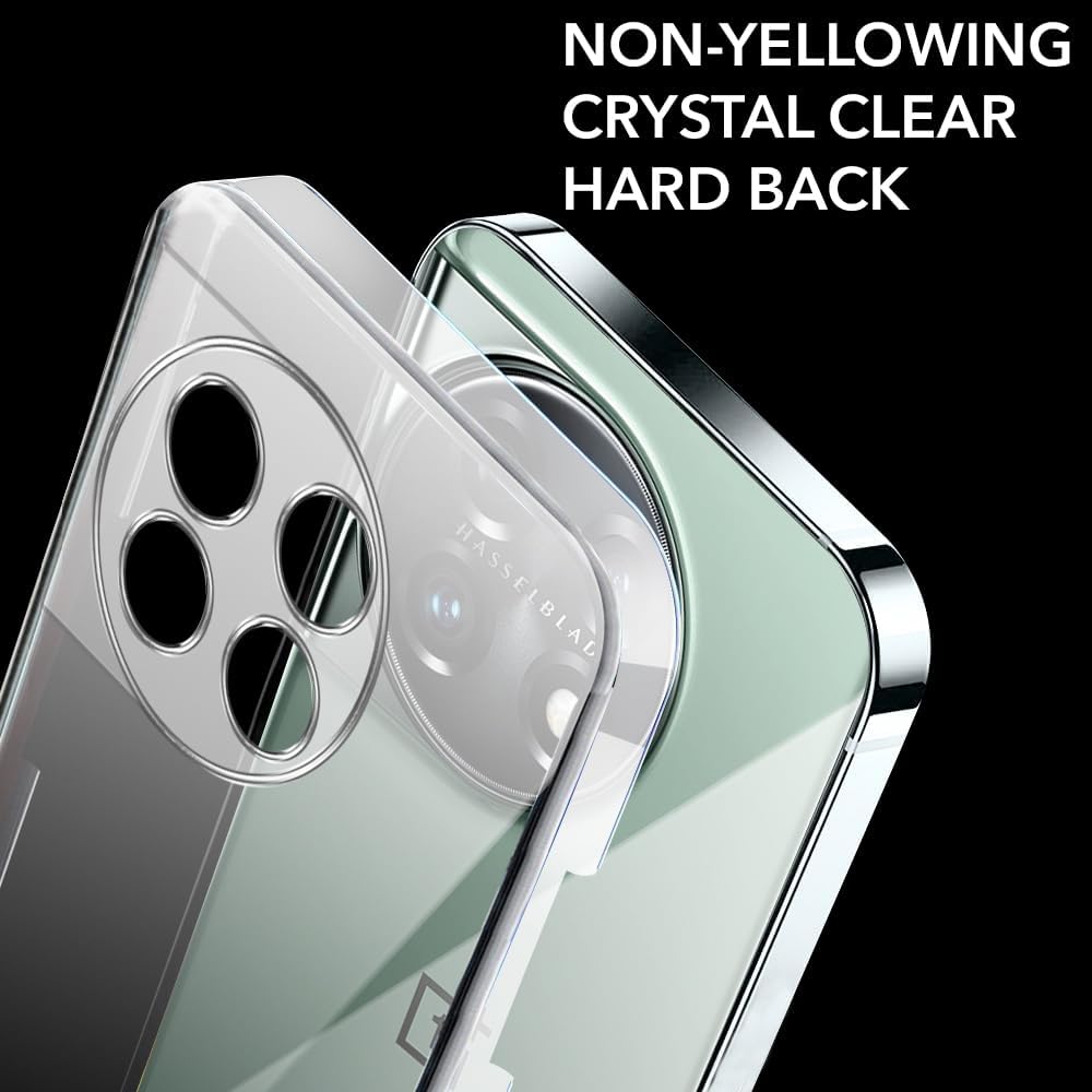 For OnePlus 11 5G Back Cover Case Lifetime Anti-Yellow Clear (Sleek Hard Crystal | Shockproof and Camera Protection)