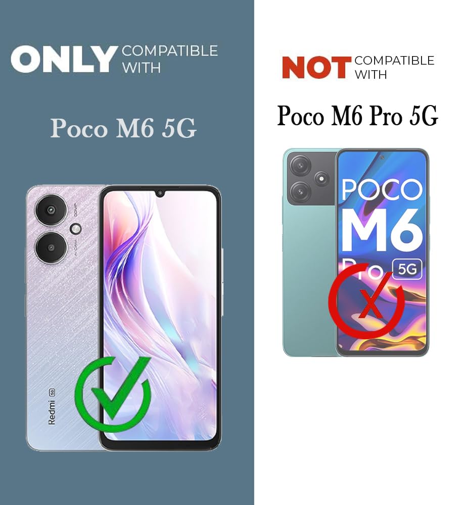 For Poco M6 5G Back Cover Case (Dual PU Leather Stitch | Professional Minimalist | Soft and Flexible)