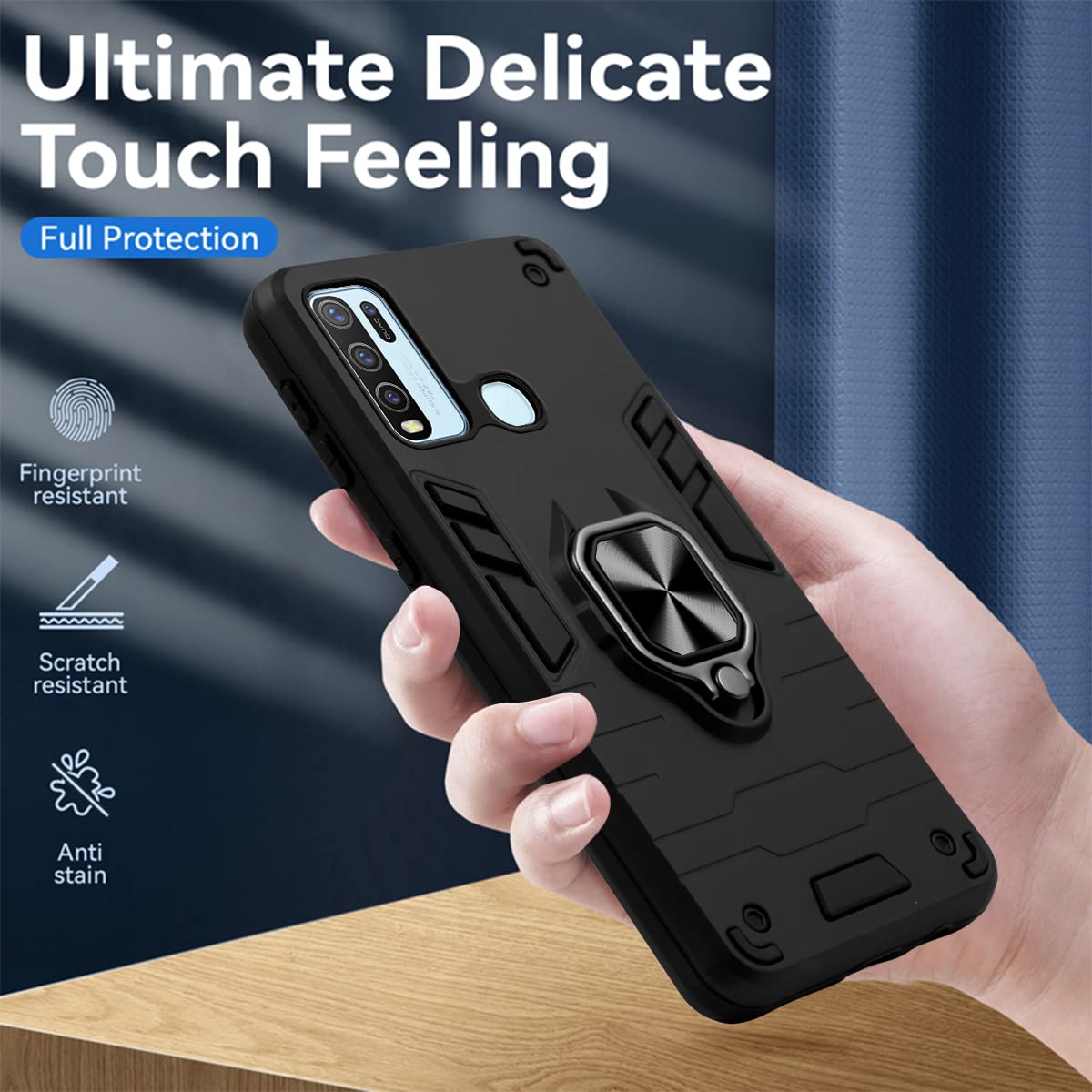 For Vivo Y30 Back Cover Case (Shockproof Polycarbonate Dual Layer Hybrid Armor)