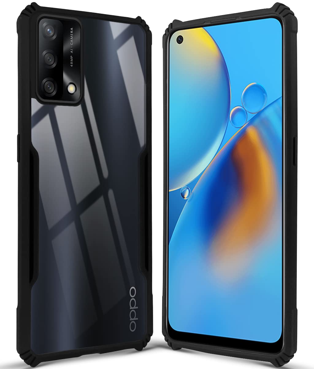 For Oppo F19 | F19s Back Cover Case (Crystal Glass Back | Camera Protection | Shockproof Bumpers)