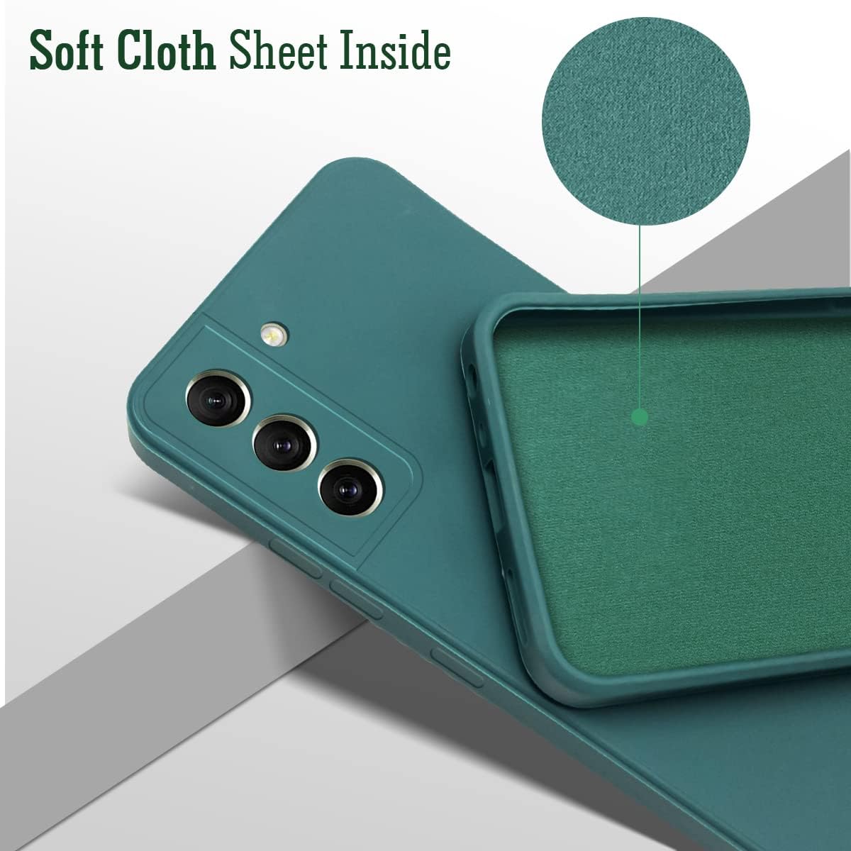 For Samsung Galaxy S21 FE 5G Back Cover Case (Matte Silicone with Inside Fiber Cloth)