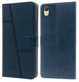 For Oppo A37 Flip Cover Case (Stitched Leather Finish | Magnetic Closure | Inner TPU | Foldable Stand | Wallet Card Slots)