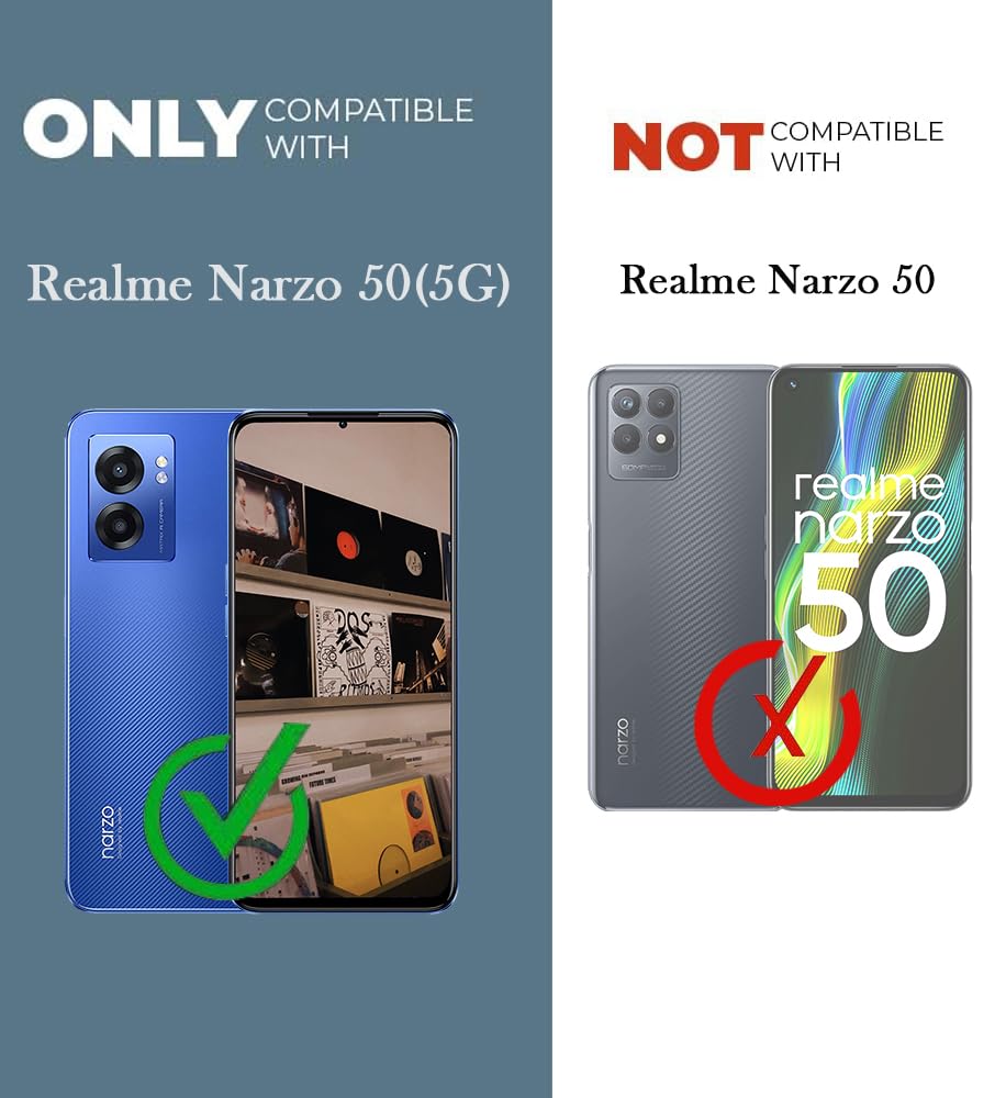 For Realme Narzo 50 5G Back Cover Case (Shockproof Dual Hybrid Armor)