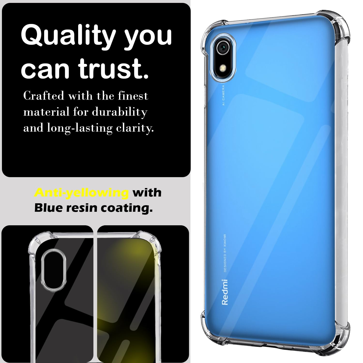 For Xiaomi Mi Redmi 7A Back Cover Case (Hard Crystal Clear