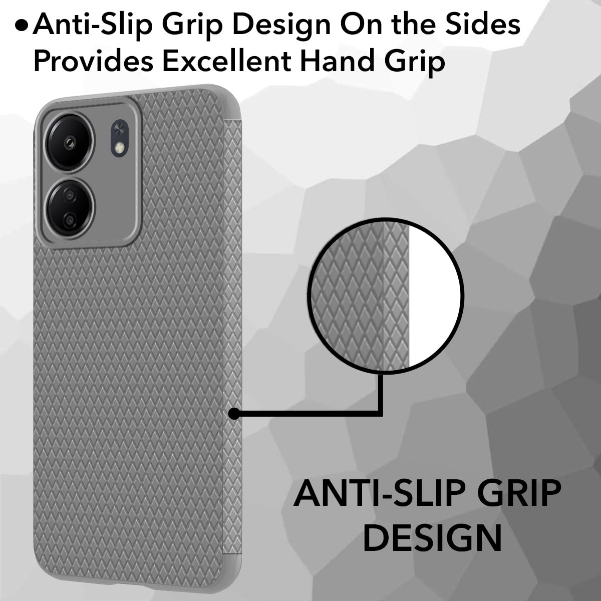For Xiaomi Redmi 13C 4G Back Cover Case (Liquid Silicone | Side Grip | Camera Protection)