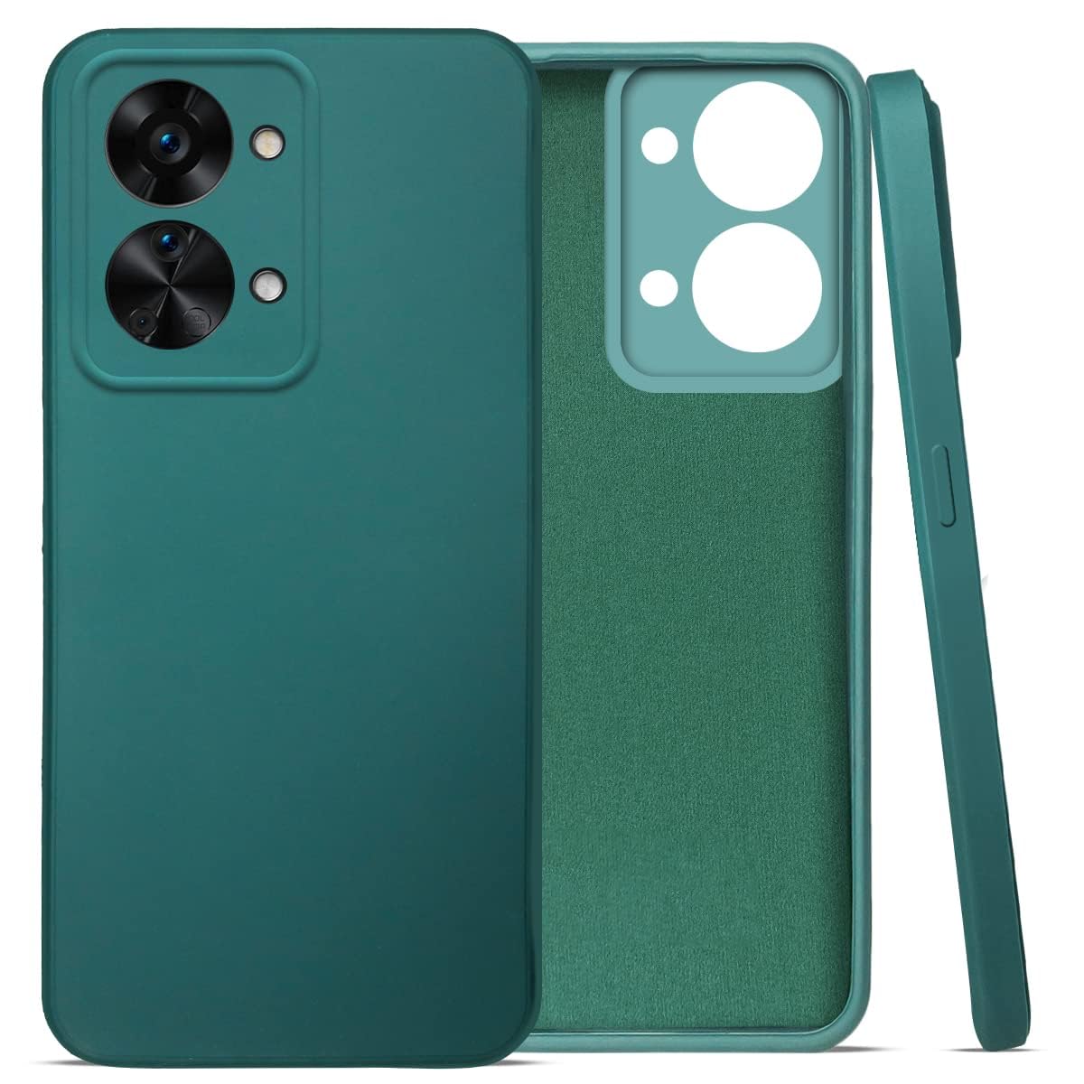 For OnePlus Nord 2T 5G Back Cover Case (Matte Finish Silicone with Inside Fiber Cloth)