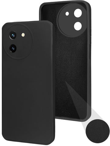 For Vivo T3x 5G Back Cover Case (Matte Finish Silicone with Inside Fiber Cloth)