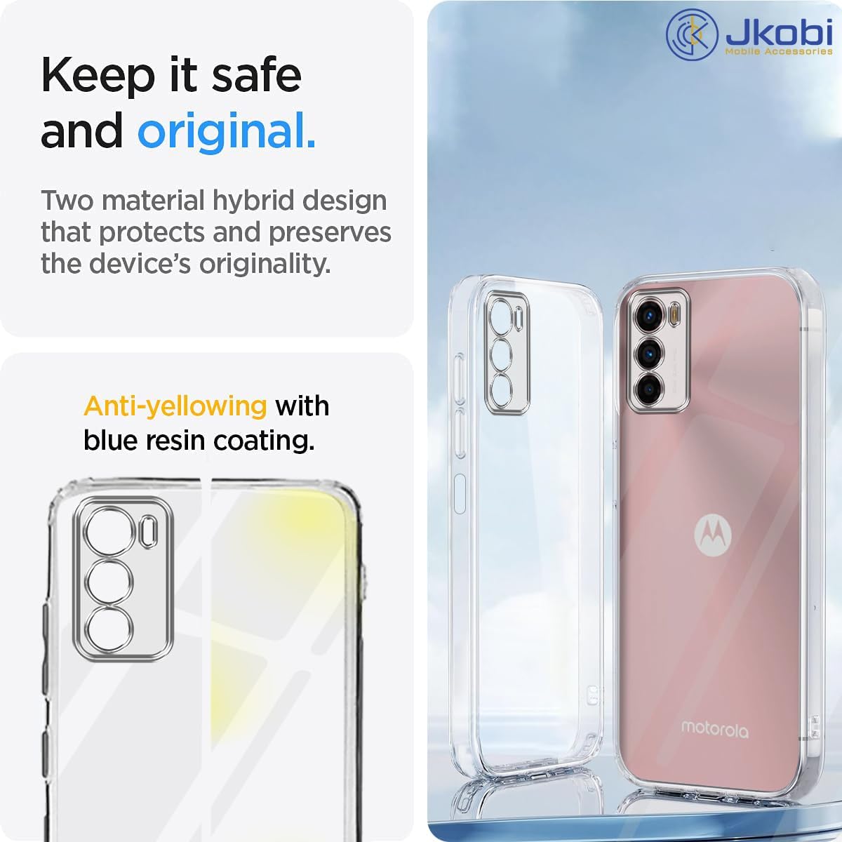 For Motorola Moto G42 Back Case Cover (Silicone Clear Shockproof Case with Camera Protection | Soft and Flexible | Transparent)