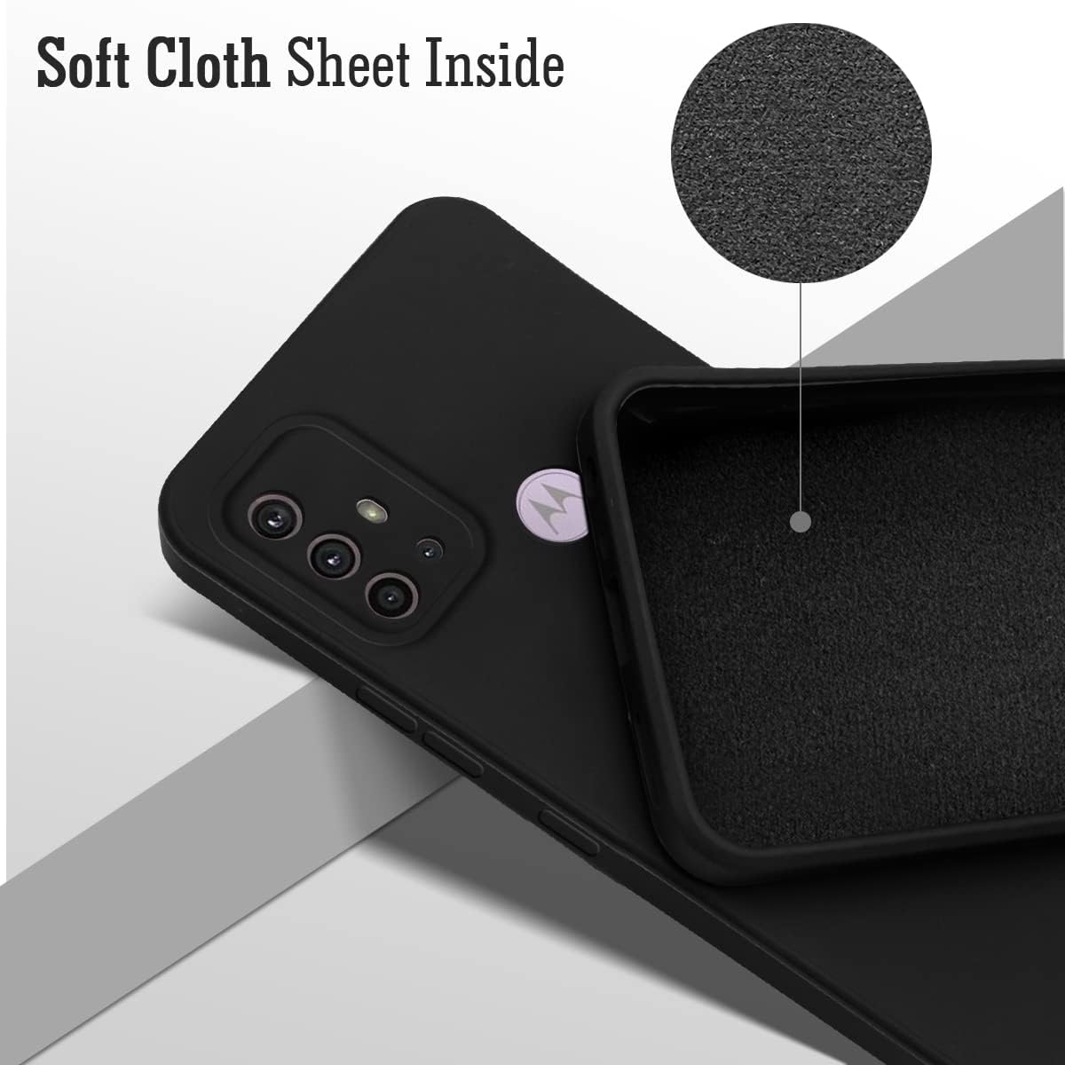 For Motorola Moto G30 Back Cover Case (Matte Silicone with Inside Fiber Cloth)