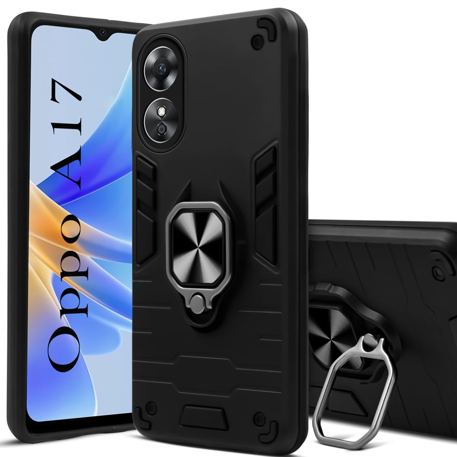 For Oppo A17 Back Cover Case (Shockproof Polycarbonate Layer Hybrid Armor)