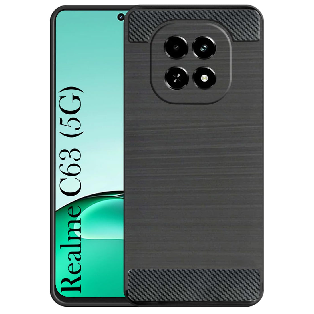For Realme C63 5G Back Cover Case ( Hybrid Armor Case | Carbon Fiber Shockproof | Soft and Flexible)