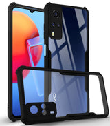 For Vivo Y51A Back Case Cover (Shockproof with Polycarbonate Clear Panel | Professional Black)