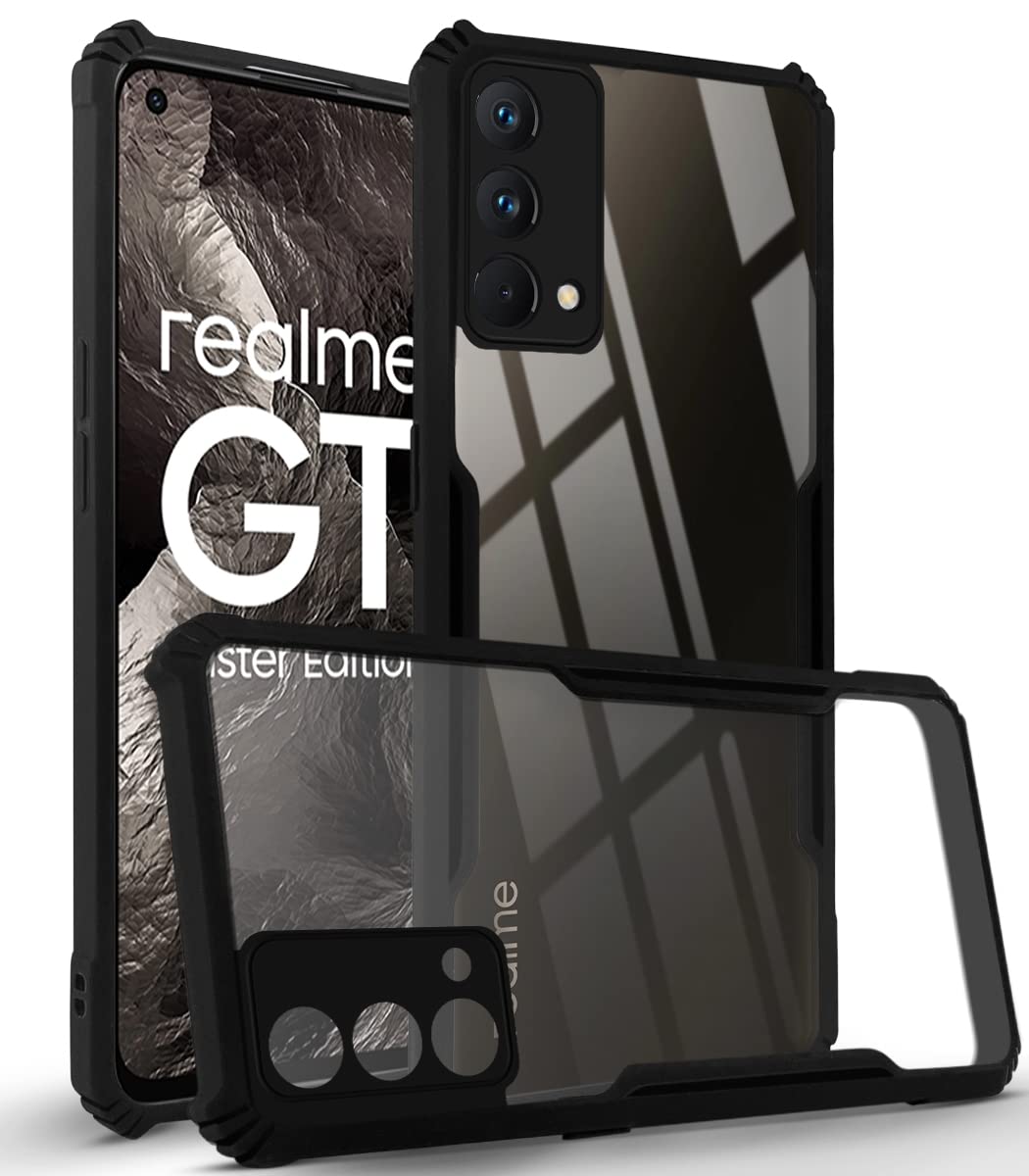 For Realme GT Master Back Case Cover (Shockproof with Polycarbonate Clear Panel | Professional Black)