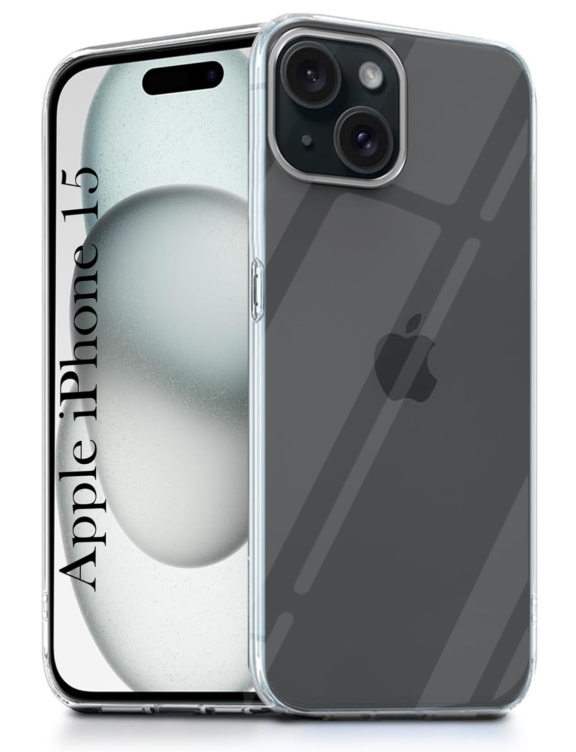 For Apple iPhone 15 Back Cover ( Silicone Clear Shockproof Case with Camera Protection | Soft and Flexible | Transparent)