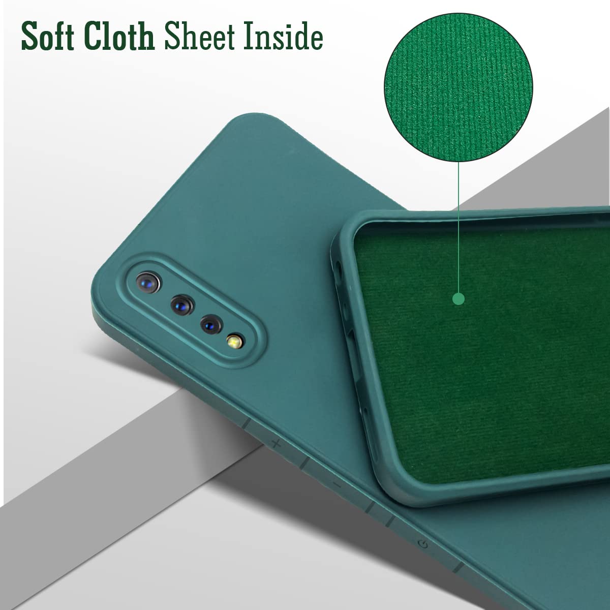 For Vivo S1 | Vivo Z1x Back Cover Case (Matte Finish Silicone with Inside Fiber Cloth)