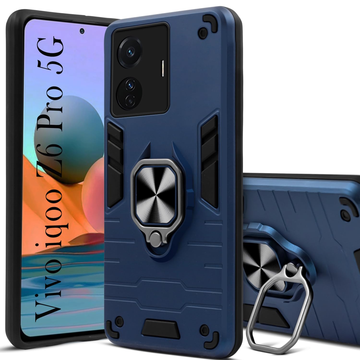 For Vivo iQOO Z6 Pro Back Cover Case (Shockproof Polycarbonate Dual Layer Hybrid Armor)