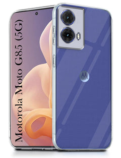 For Motorola Moto G85 5G Back Cover Case (Shockproof with Polycarbonate Clear Panel)