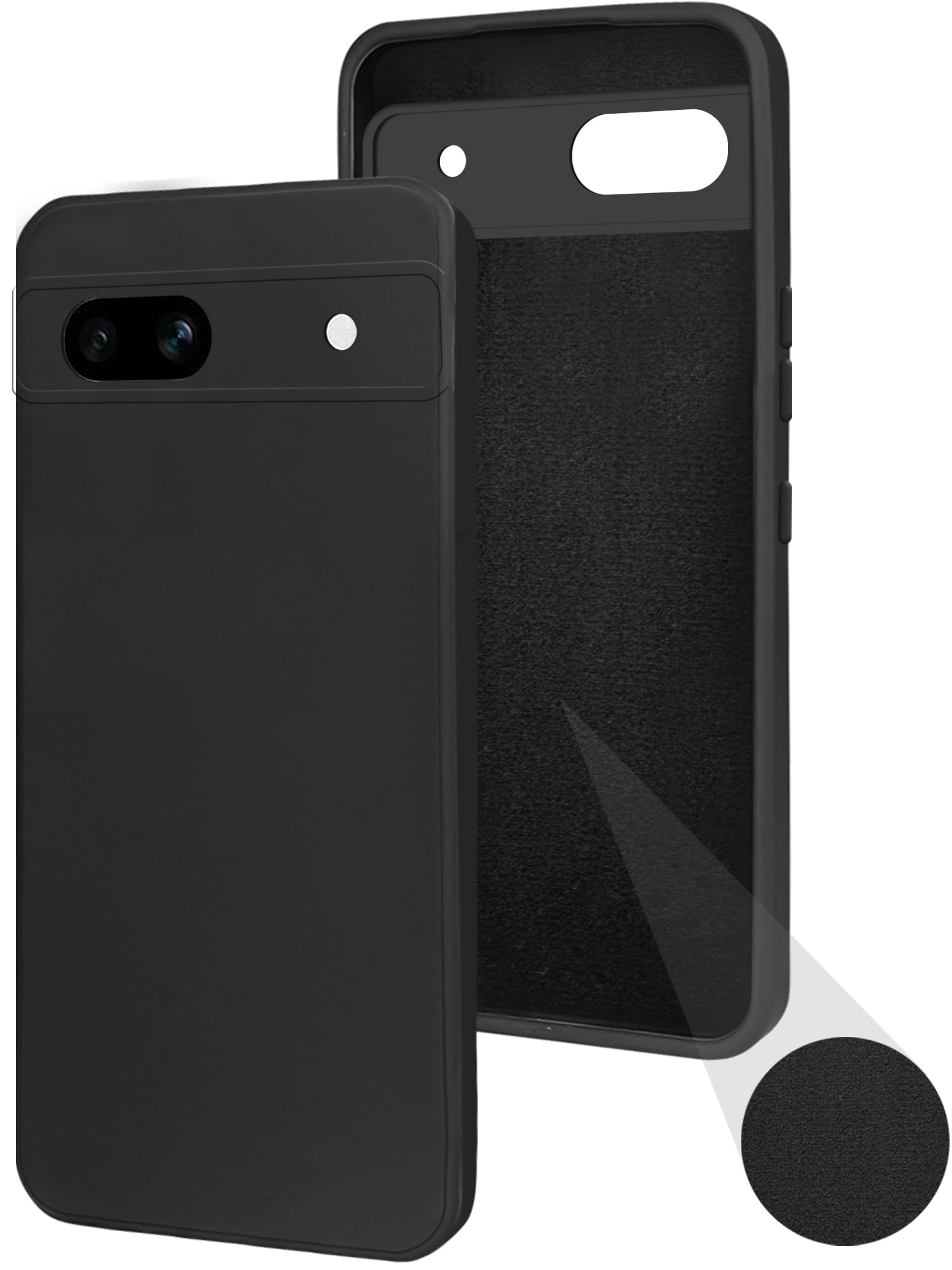 For Google Pixel 7a Back Cover Case (Matte Finish Silicone with Inside Fiber Cloth)