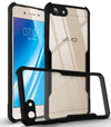 For Vivo Y53 Back Cover Case(Shockproof with Polycarbonate Clear Panel | Professional Black)