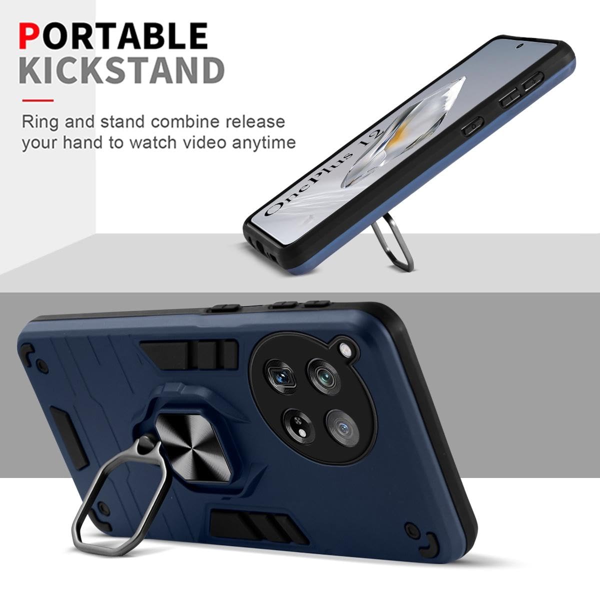 For OnePlus 12 5G Back Cover Case (Shockproof Polycarbonate Dual Layer Hybrid Armor)
