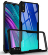 For Realme 3 | Realme 3i Back Case Cover (Shockproof with Polycarbonate Clear Panel | Professional Black)