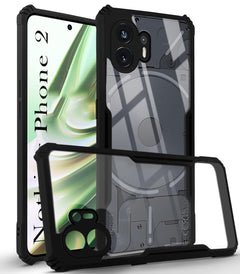 For Nothing Phone 2 Back Cover Case (Crystal Glass Back | Camera Protection | Shockproof Bumpers)