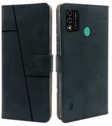 For Itel A48 Flip Cover Case (Stitched Leather Finish | Magnetic Closure | Inner TPU | Foldable Stand | Wallet Card Slots)