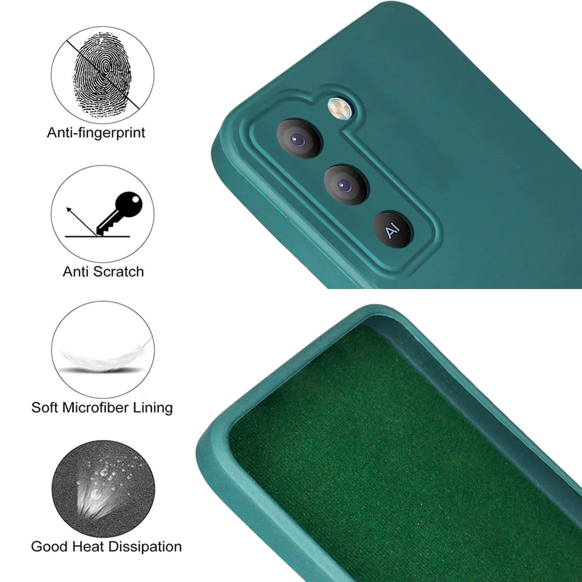 For Tecno Pop 5 LTE Back Cover Case (Inside Fiber Cloth | Smooth Matte Finish | Elegant Professional Look)