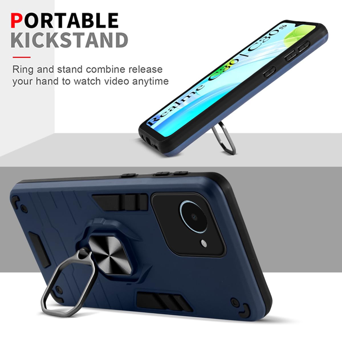 For Realme Narzo 50i Prime Back Cover Case (Shockproof Polycarbonate Dual Layer Hybrid Armor)