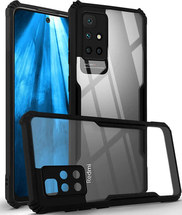 For Xiaomi Mi Redmi 10 Prime Back Cover Case (Crystal Glass Back | Camera Protection | Shockproof Bumpers)