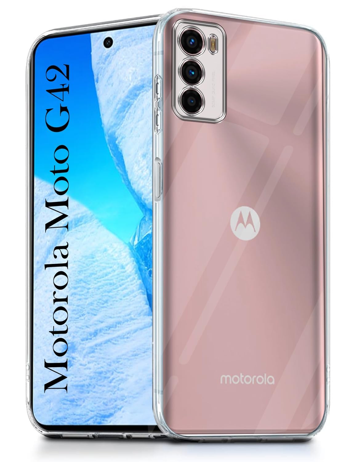 For Motorola Moto G42 Back Case Cover (Silicone Clear Shockproof Case with Camera Protection | Soft and Flexible | Transparent)
